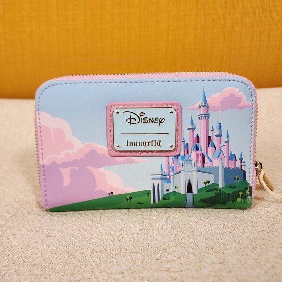 Loungefly Disney Sleeping Beauty Castle 3 Good Fairies Bubble Zip Wallet NEW - Picture 4 of 13